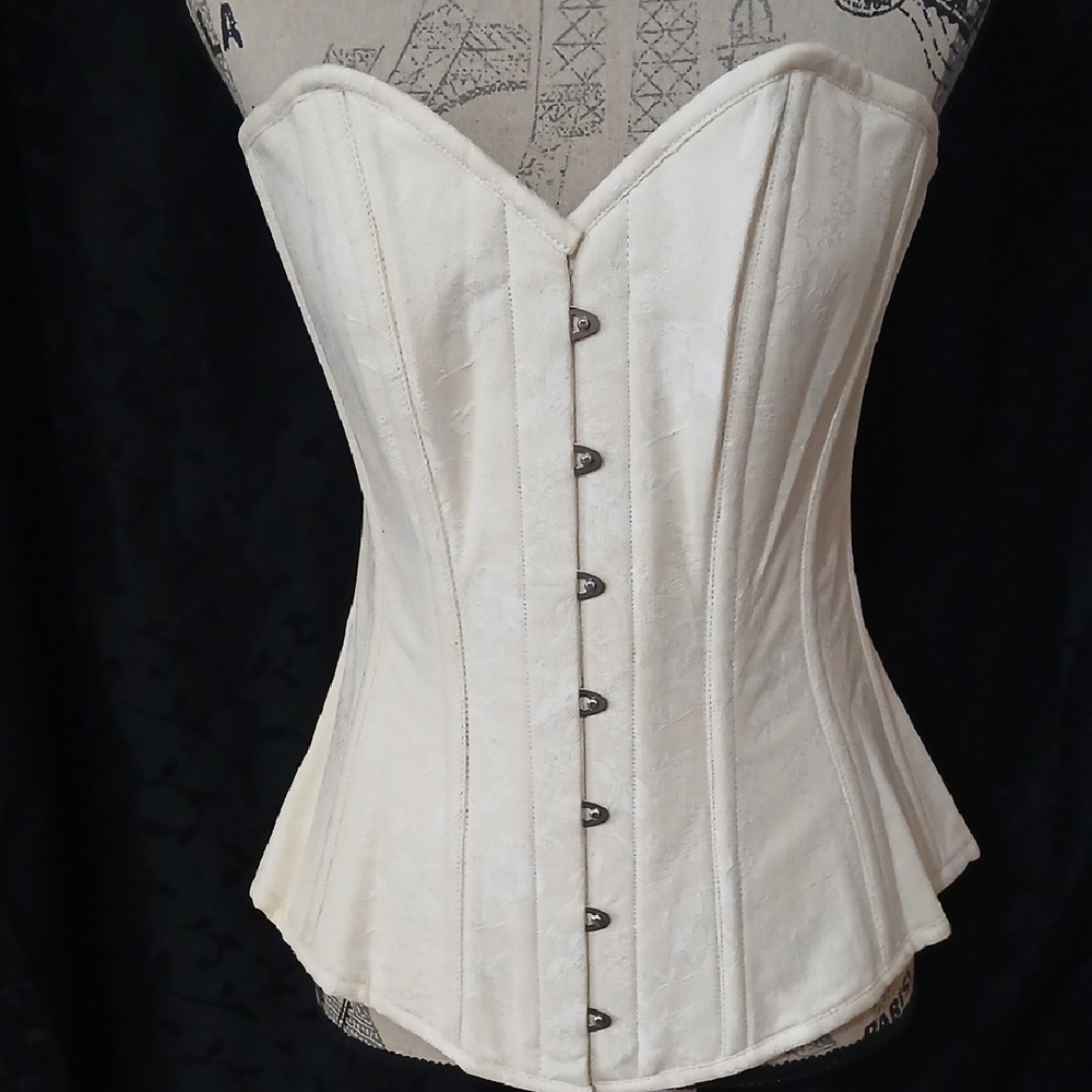 Vintage Ivory Strapless Corset Boned Waist Corset